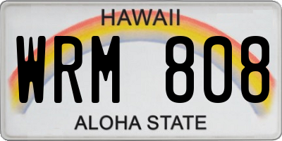 HI license plate WRM808