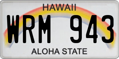 HI license plate WRM943