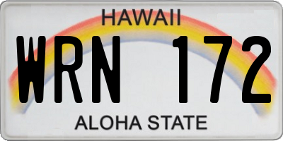 HI license plate WRN172