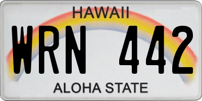 HI license plate WRN442