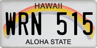 HI license plate WRN515