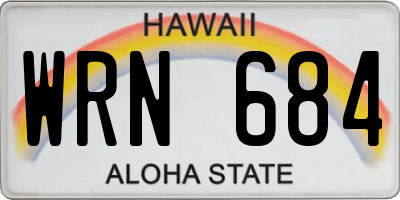 HI license plate WRN684
