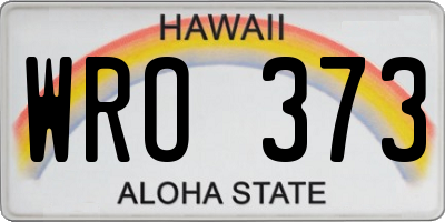 HI license plate WRO373