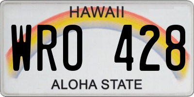 HI license plate WRO428