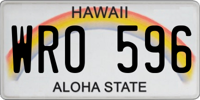 HI license plate WRO596