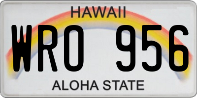 HI license plate WRO956