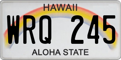 HI license plate WRQ245