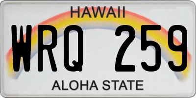 HI license plate WRQ259