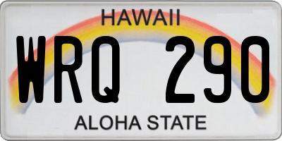HI license plate WRQ290