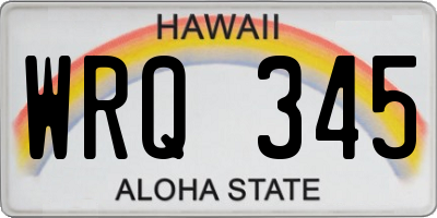 HI license plate WRQ345