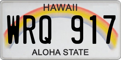 HI license plate WRQ917