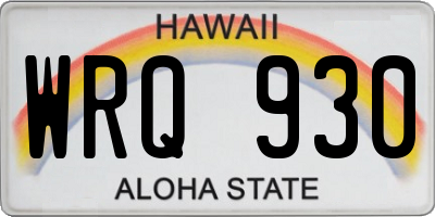 HI license plate WRQ930