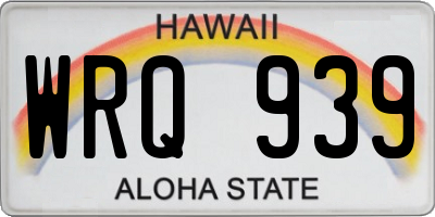 HI license plate WRQ939