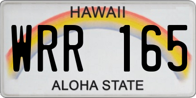 HI license plate WRR165