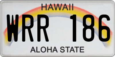 HI license plate WRR186