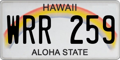HI license plate WRR259