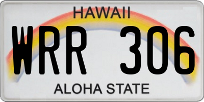 HI license plate WRR306
