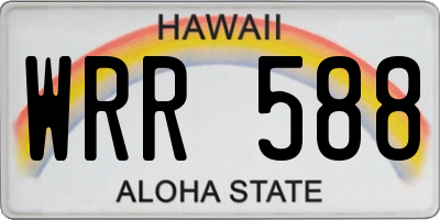 HI license plate WRR588