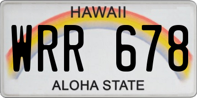 HI license plate WRR678