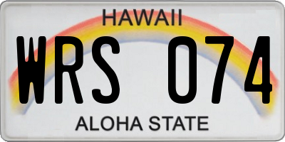 HI license plate WRS074
