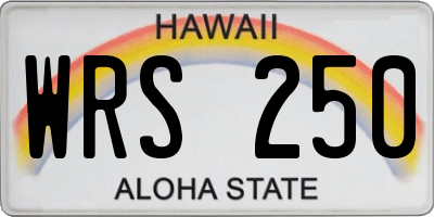 HI license plate WRS250