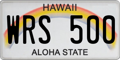 HI license plate WRS500