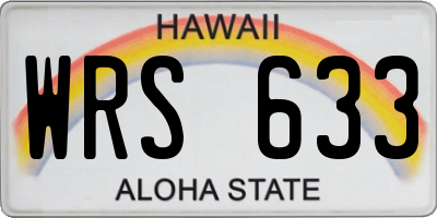 HI license plate WRS633