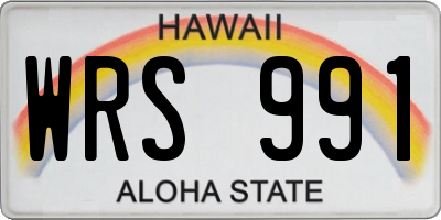 HI license plate WRS991