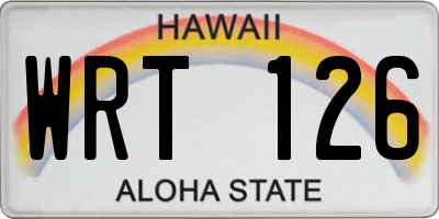HI license plate WRT126
