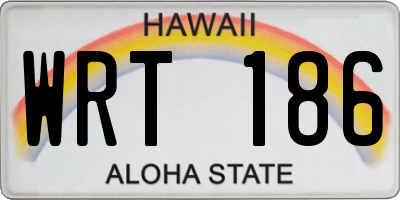 HI license plate WRT186