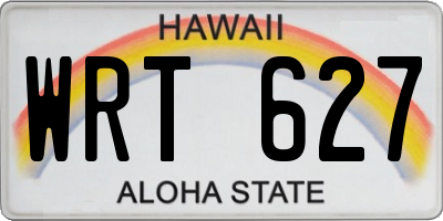 HI license plate WRT627