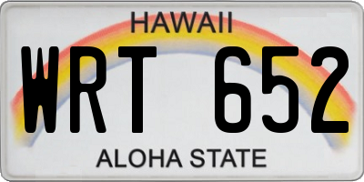 HI license plate WRT652