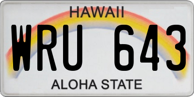 HI license plate WRU643