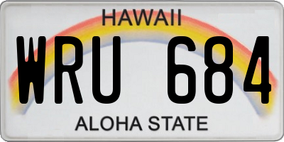 HI license plate WRU684