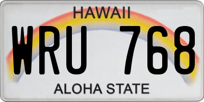 HI license plate WRU768