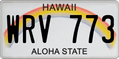 HI license plate WRV773