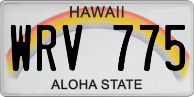 HI license plate WRV775