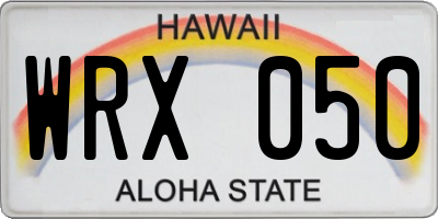 HI license plate WRX050