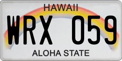 HI license plate WRX059