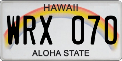 HI license plate WRX070