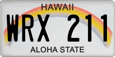 HI license plate WRX211