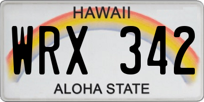 HI license plate WRX342