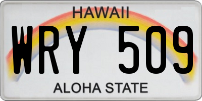 HI license plate WRY509