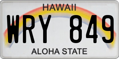 HI license plate WRY849