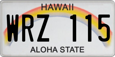 HI license plate WRZ115