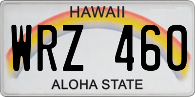 HI license plate WRZ460