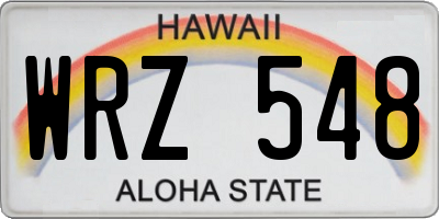 HI license plate WRZ548