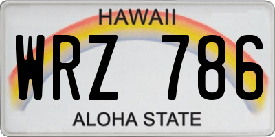 HI license plate WRZ786