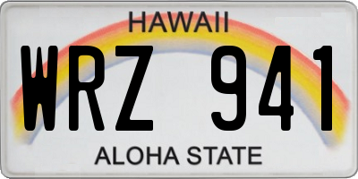 HI license plate WRZ941