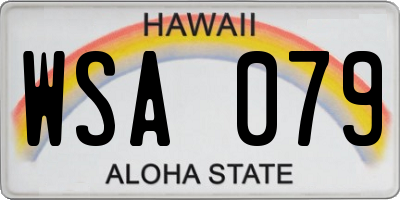 HI license plate WSA079